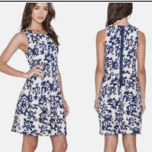 BCBG Maxazria Cassandra Blue And White Cotton Dress Size Large